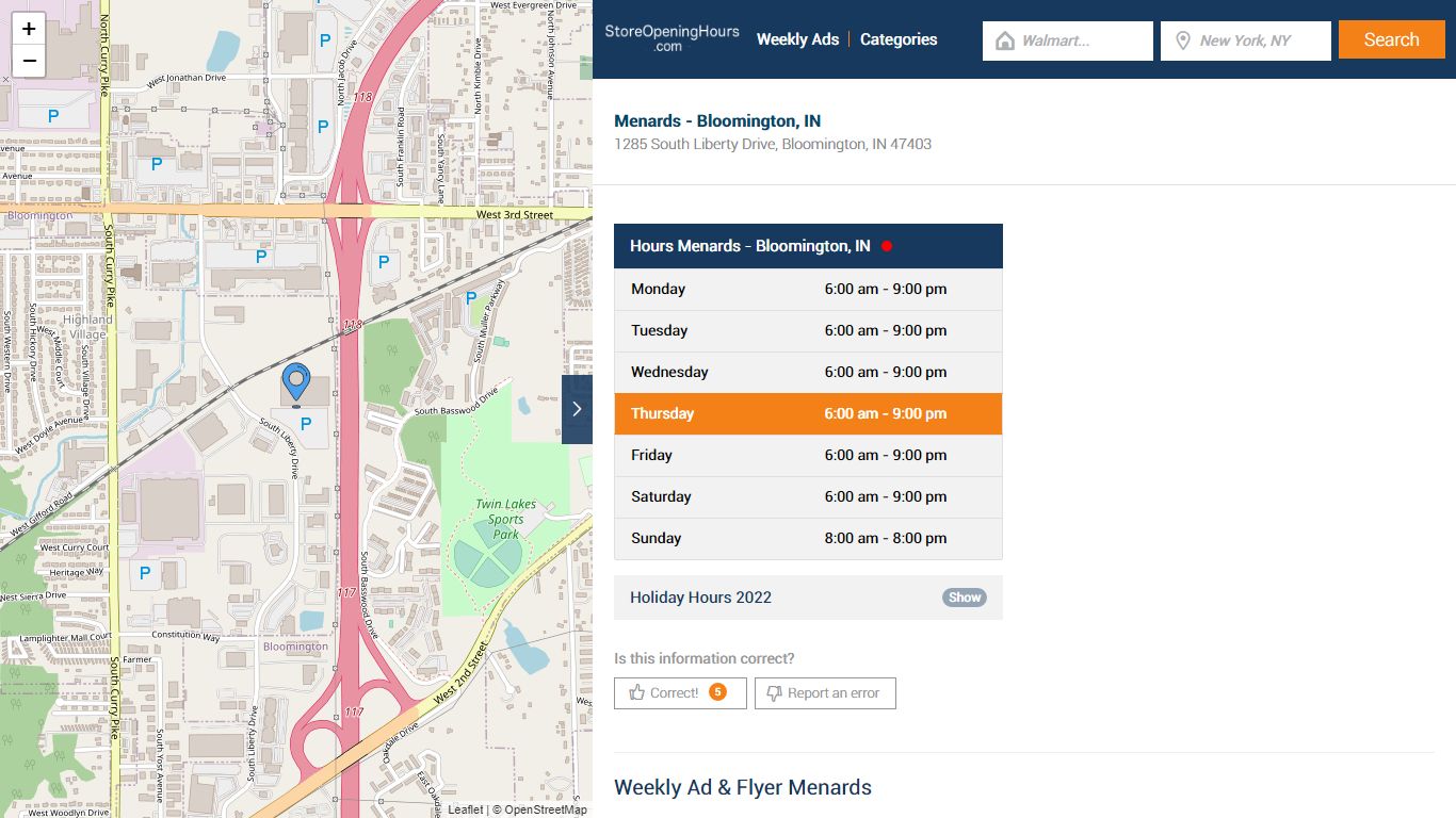 Menards - Bloomington, IN - Hours & Weekly Ad