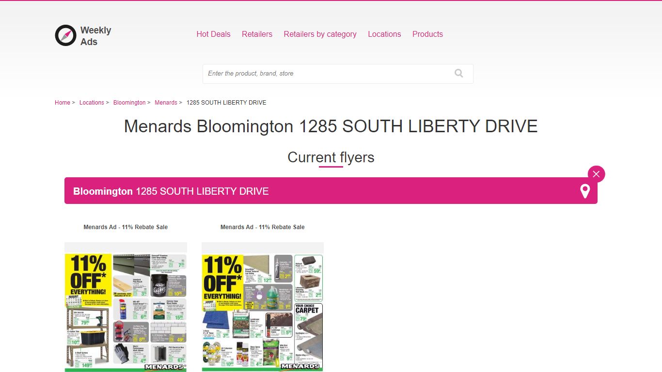 Menards Bloomington 1285 SOUTH LIBERTY DRIVE - Weekly Ads